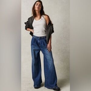 NEW FREE PEOPLE WE THE FREE EQUINOX DENIM TROUSER JEAN